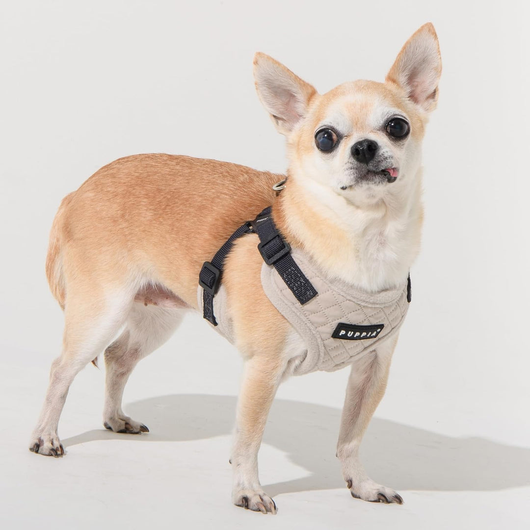 Puppia Irvin Komfort-Hundegeschirr, Warm, Winter, Rautenmuster, Verstellbarer Hals und Brust für kle