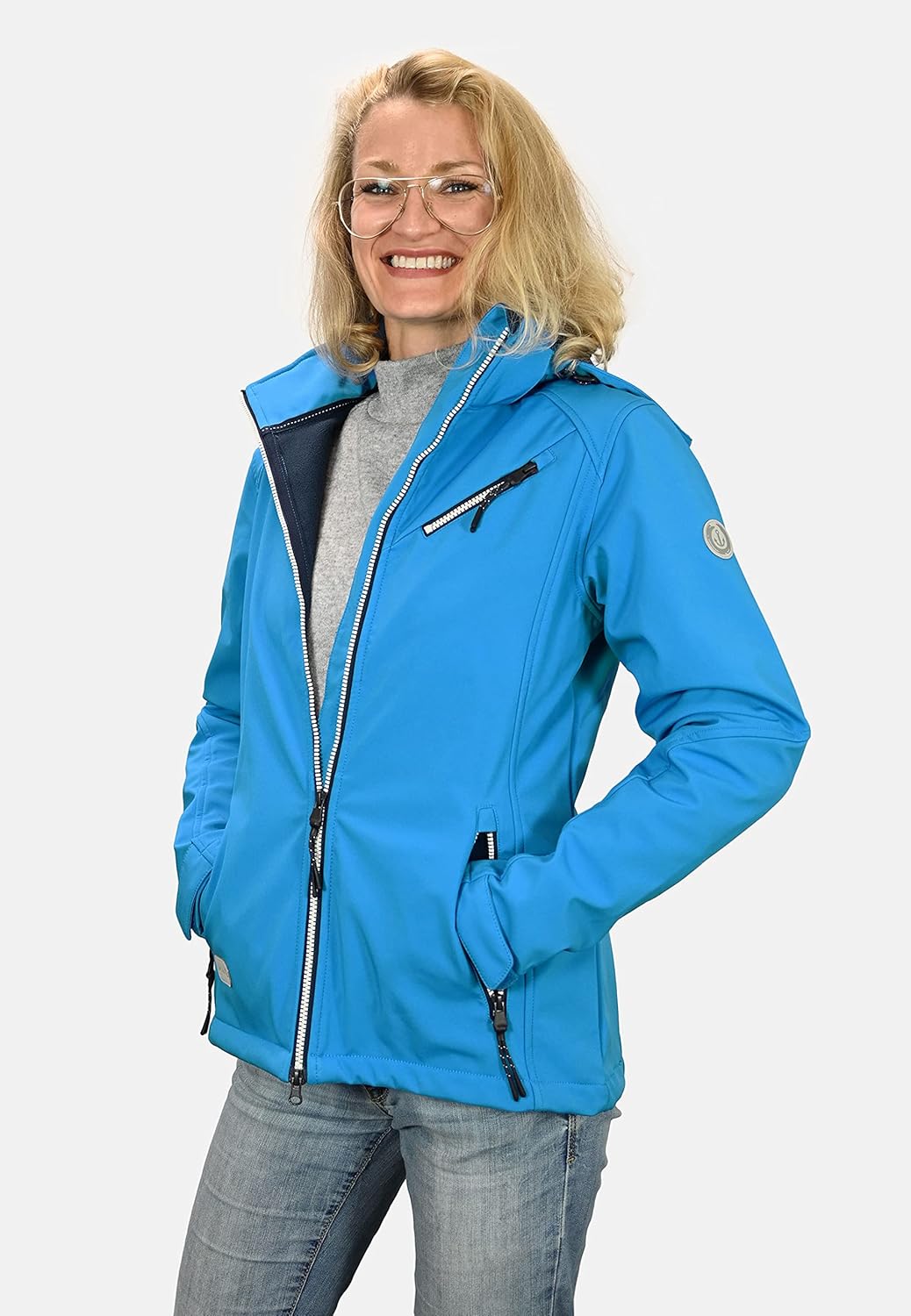 MADSea Damen Softshelljacke Funktionsjacke 36 Blau, 36 Blau
