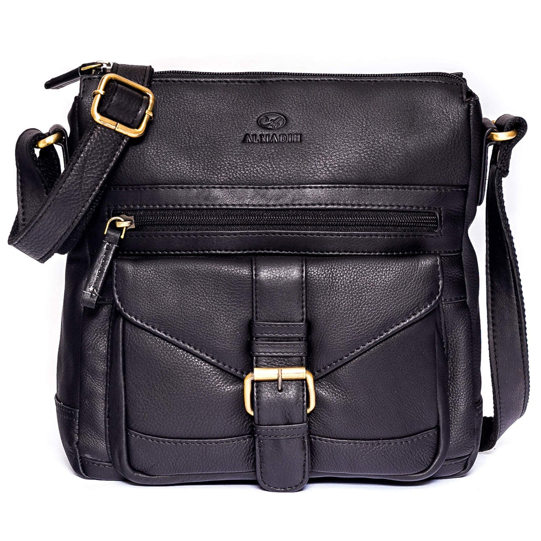 ALMADIH Premium Leder Damentasche Umhängetasche Abby - praktische Ledertasche Handtasche Schultertas