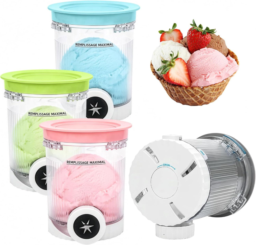 Creami Behälter für Ninja Swirl NC700 NC701, 480ml Eiscremebehälter mit Farbigen Deckeln für Ninja S