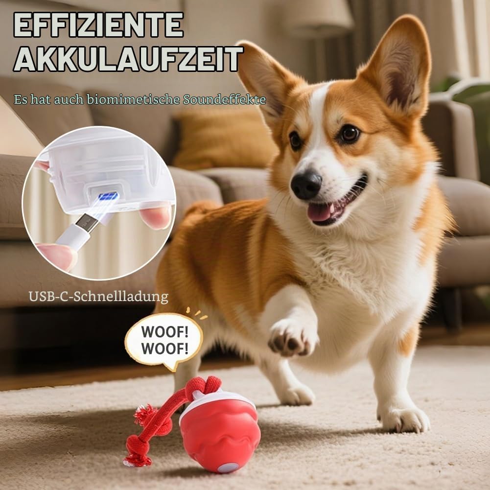 Interaktives Hundespielzeug, Interaktiver Spielball für Hunde mit Schnur, Hundeball Elektrisch Ball,