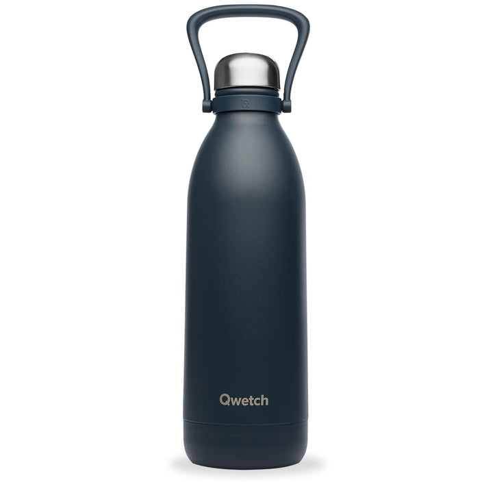 QWETCH - Isothermische Flasche - Titan Matt Carbon 1,5L - 48h kalt &amp; 16h heiss - BPA frei, wasserdic