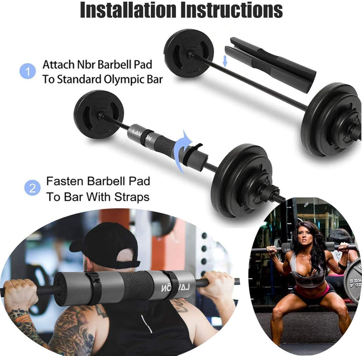 Langhantel Polster Set - Hip Thrust Pad Polster für Langhantelstange - Hantel Nackenpolster, Polster