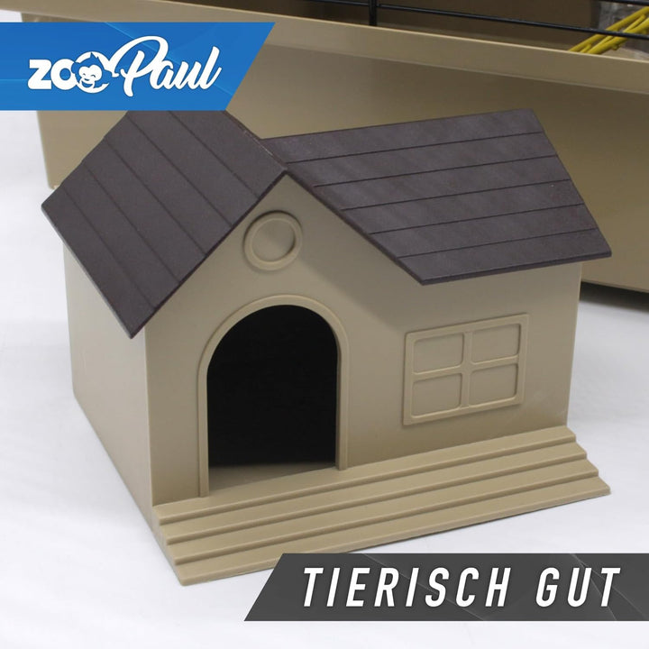 ZooPaul XXL Nagerkäfig Hamsterkäfig beige Maus Käfig inklusive Tunnelsystem viel Zubehör, beige