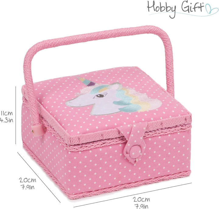 Hobby Gift Exklusives kleines Nähkästchen, Einhorn, 20 x 20 x 11cm, Einhorn