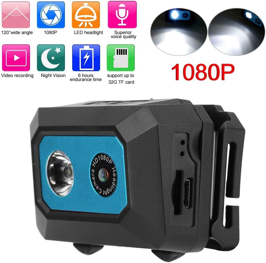 KIMISS Super HD 1080P DV Sportkamera, am Kopf montierter Action Video Camcorder, DVR Recorder Kopfka