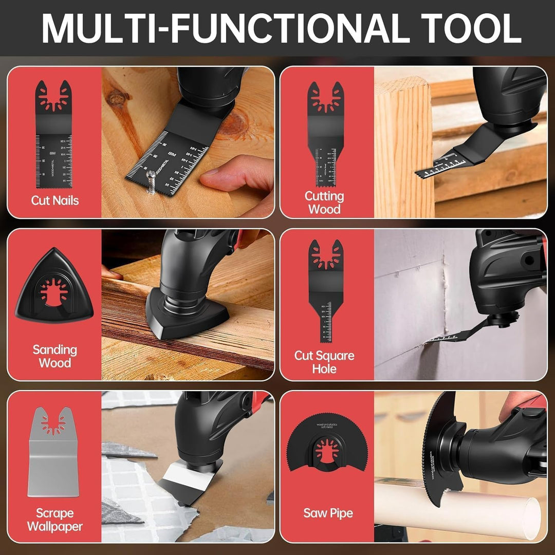 Nananuu Akku Multifunktionswerkzeug kompatibel mit Milwaukee 18V Akkus, Multitool Lektrisch 23 Zubeh