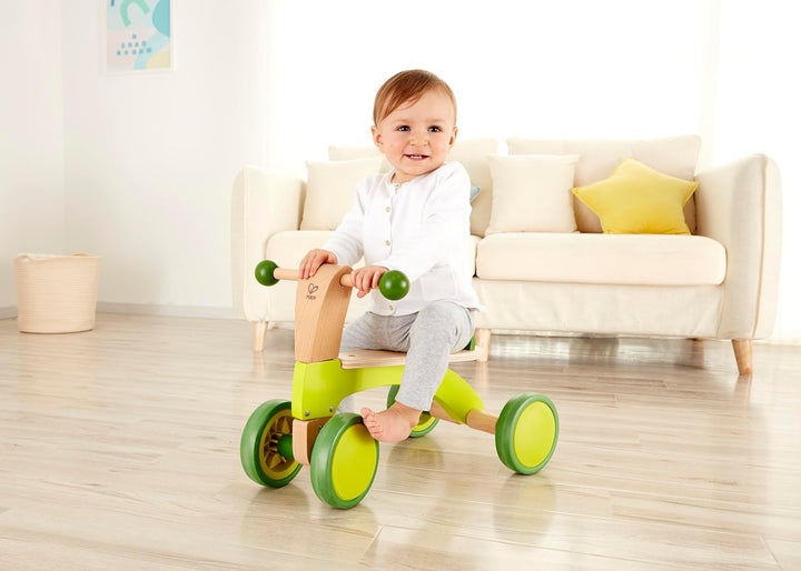 Hape Rutschrad mit Gummirädern, kippsicheres Lauflern- und Motorikspielzeug, stabile Rückenstütze, R