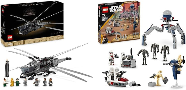 LEGO 10327 Icons Dune Atreides Royal Ornithopter, Set zum Sammeln & Star Wars Clone Trooper & Battle