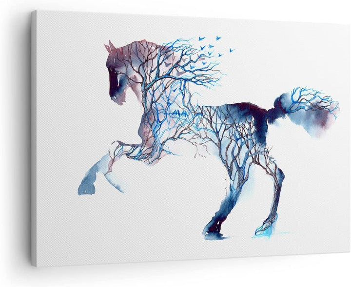 Bilder auf Leinwand natur malen schön Hengst Leinwandbild 70x50cm Wandbilder Dekoration Wohnzimmer S