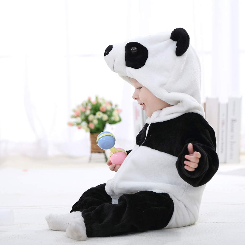 COOKY.D Unisex Winter-Overall mit Kapuze für Babys 2-36 Monate 2-5 Monate Panda, 2-5 Monate Panda
