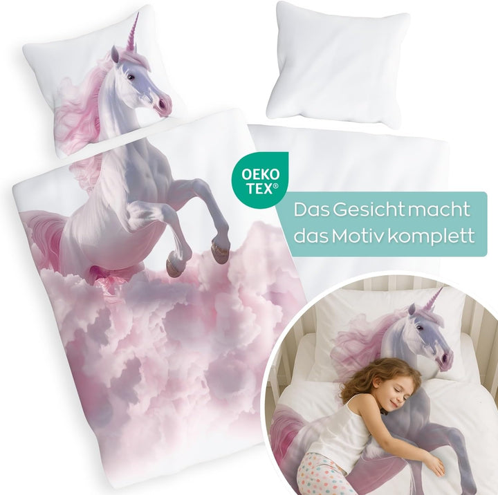 Carpe Sonno Kinderbettdecke und Kissen Set + Kinderbettwäsche 135x200 [Ganzjahres Kinder Bettdecken