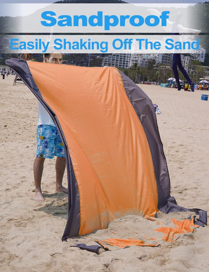 Stranddecke Super Gross 275cm x 300cm für Strandurlaub Reisen Camping, Leicht und Tragbar, Schnelltr