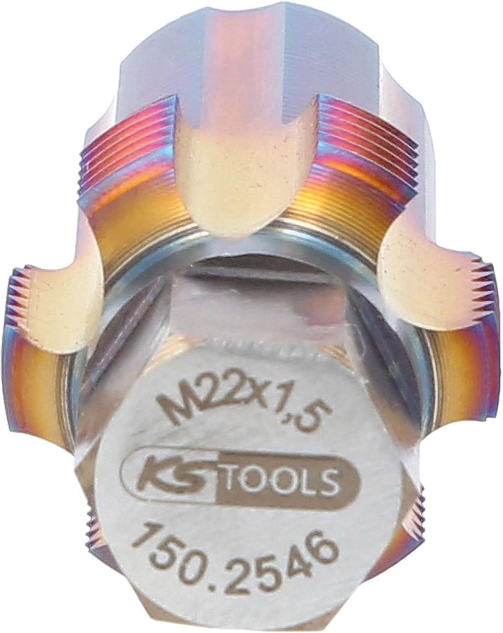 KS Tools 150.2546 Gewindeschneider mit Führungsbolzen für Partikelfiltersensoren, M22x1,5