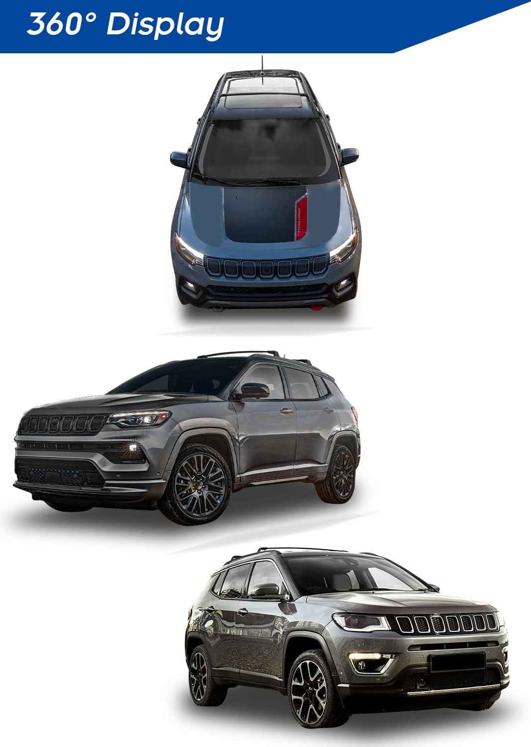Strapazierfähige Querstangen für Jeep Compass 2017–2022 2023 – Dachgepäckträger, Dachreling Träger f