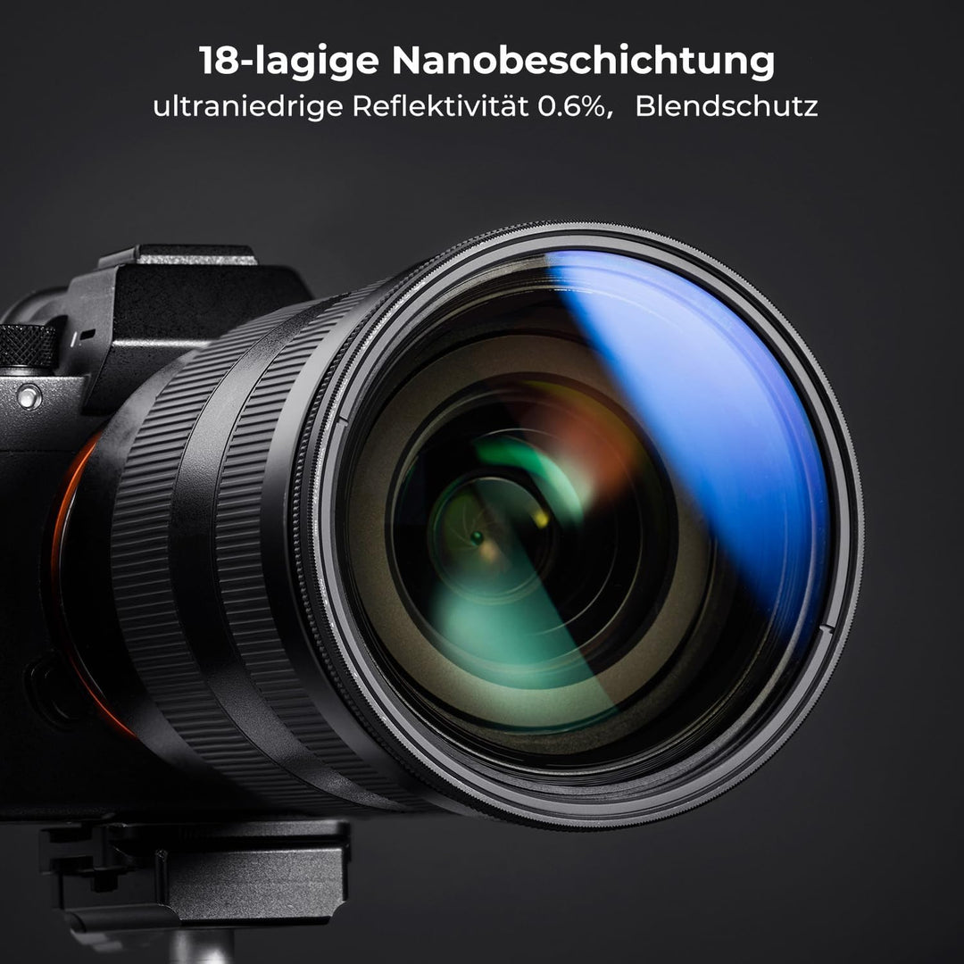 K&F CONCEPT Nano-K Serie ND Filter 82mm Variabler Graufilter ND2-32 (1-5 Blendenstufen), 82mm