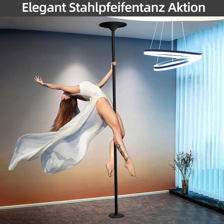 PRIOR FITNESS Pole Dance Tanzstange 45mm von 2,35 bis 2,74 m Höhenverstellbar,2 Modi: drehend/statis