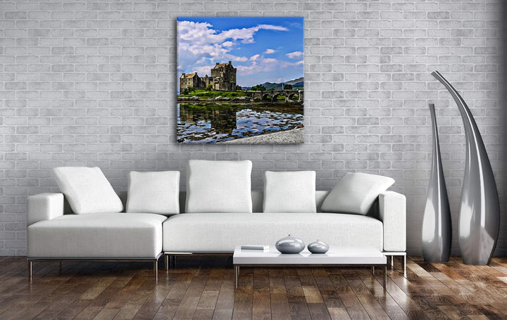 deyoli Altertümliche Burg auf Einer Landzunge Format: 70x70 Effekt: Zeichnung als Leinwandbild, Moti