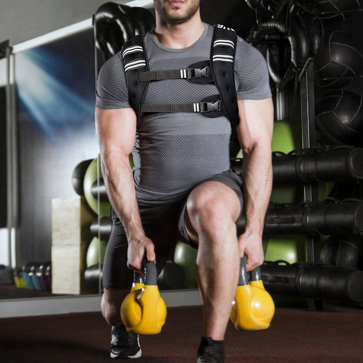 DREAMADE Gewichtsweste Trainingsweste, Fitnessweste aus SBR & Eisensand Füllung, verstellbare Laufwe