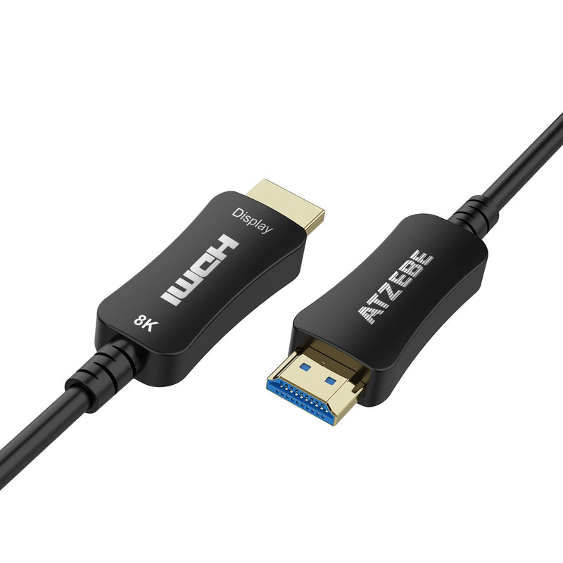 ATZEBE HDMI Glasfaserkabel HDMI 2.1 Kabel 15meter 48Gbps High-Speed Kabel of 8K@60Hz 4K@120Hz Suppor