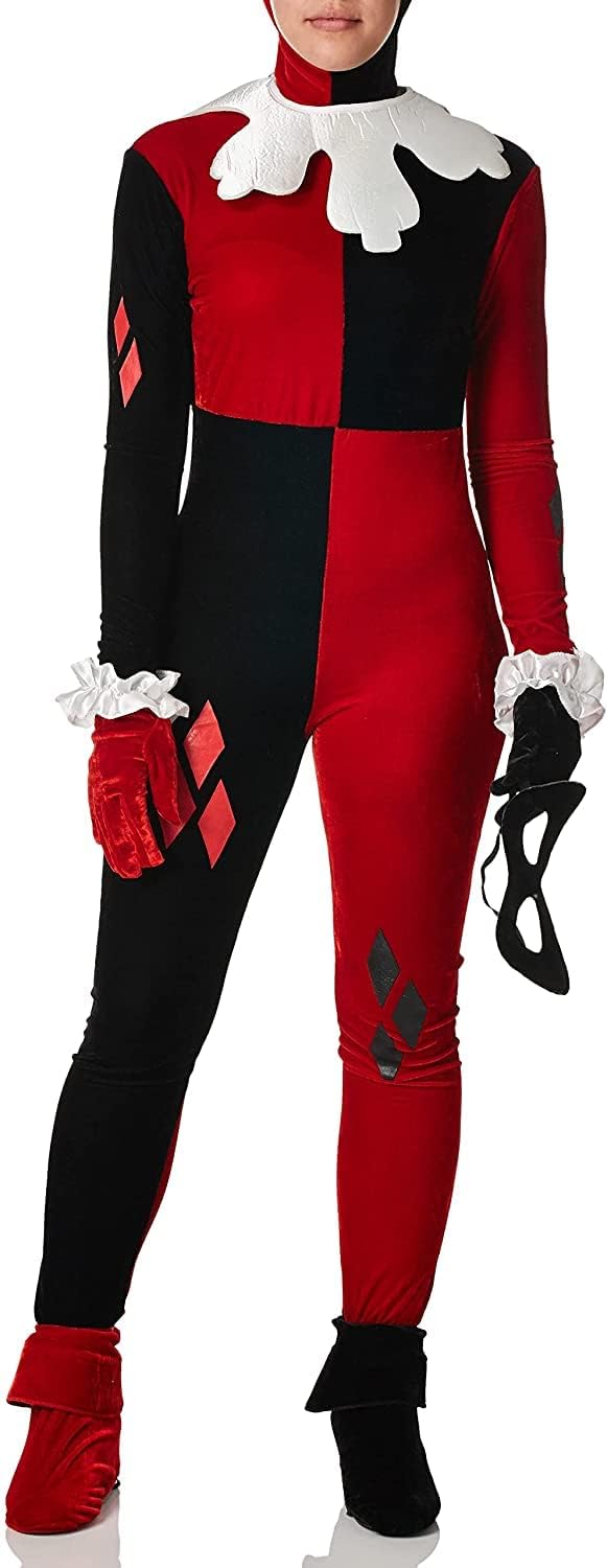 Rubie's Official Superschurkin Harley Quinn Jumpsuit, Kostüm für Erwachsene, Grösse Small, S