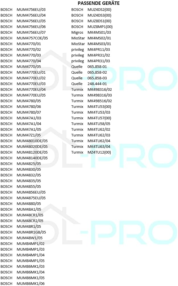 DL-pro Mitnehmer für Bosch 00091027 091027 für MUM4 MUZ4 Küchenmaschine Flügel Achse Antrieb mit 175