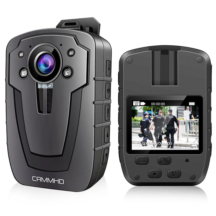 CAMMHD C8-32GB 1296P Body Cam 4000mAh Akku 16 Stunden Tragbare Audio und Video Bodycam 170° Weitwink