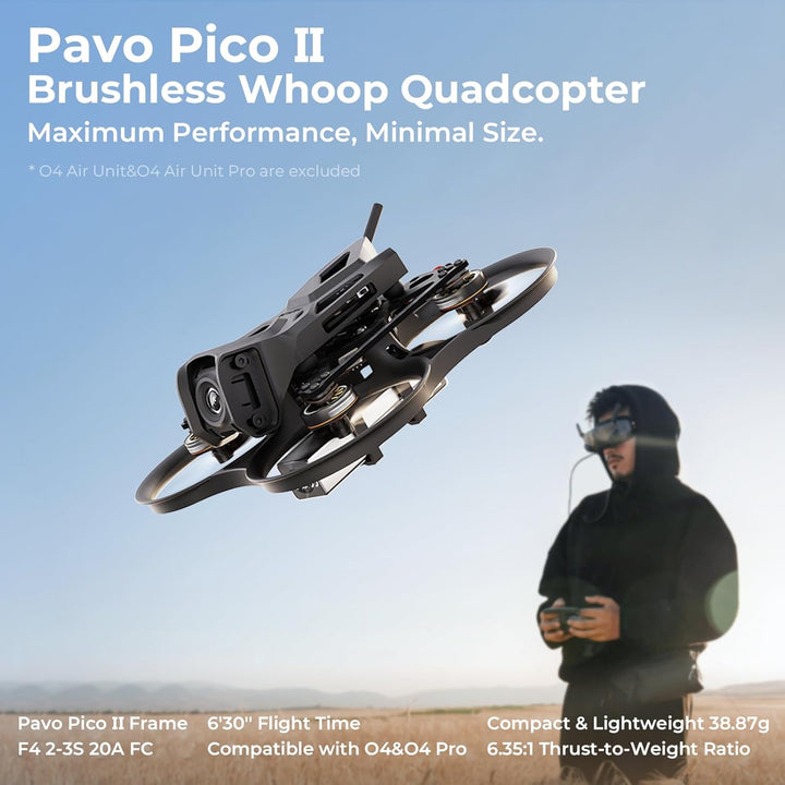 BETAFPV Pavo Pico II Brushless Whoop Quadcopter Ultra-Light 2S Cinewhoop with HD VTX Bracket II for
