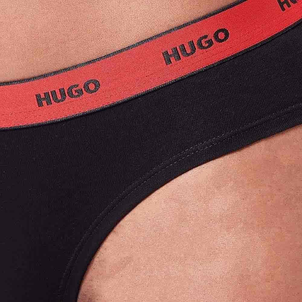 HUGO Damen Triplet Stripe Brief, Black5