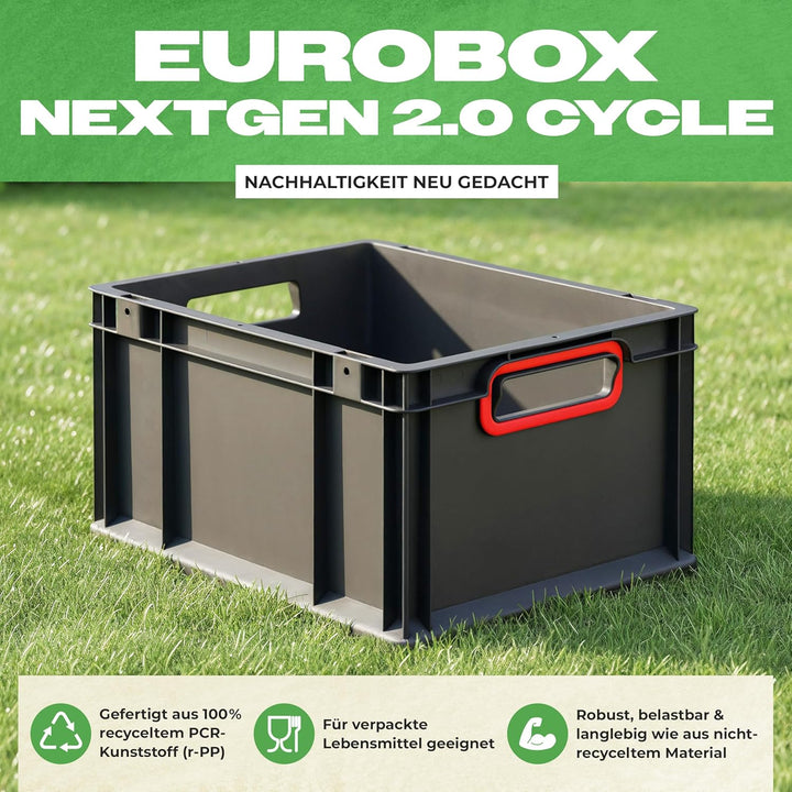 aidB Eurobox NextGen 2.0 Cycle - 600x400x320mm – 65L Aufbewahrungsbox aus recyceltem Material - Stap