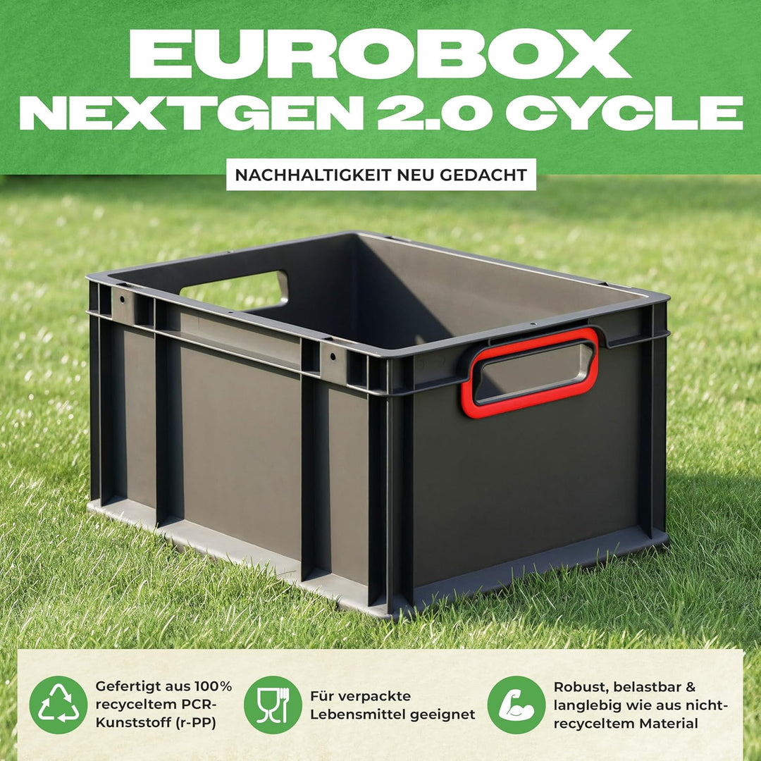 aidB Eurobox NextGen 2.0 Cycle - 600x400x320mm – 65L Aufbewahrungsbox aus recyceltem Material - Stap