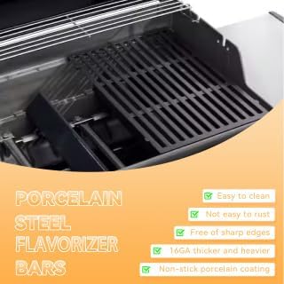 FIRXZYMZ 7636 Porzellan-emailliert Flavorizer Bars für Weber Spirit I & II E/S-310 320 330 (mit vord