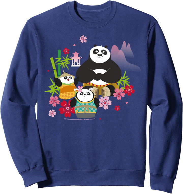 Kung Fu Panda Po And Pandas Floral Sweatshirt