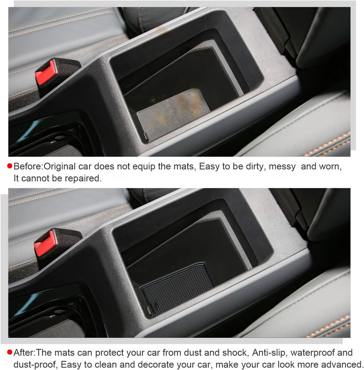 LFOTPP Kompatibel mit AUD-i Q4 Etron 2021 2022 2023 Anti-rutsch Gummimatten Set, Mittelkonsole Armle