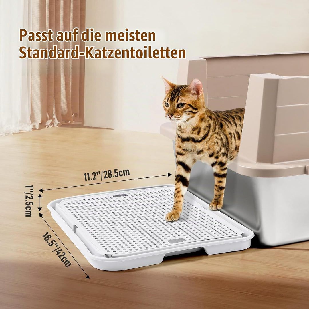 grosse Katzentoilette Rampe Matte, 42x30CM Katzentreppe, Katzenstreu Catcher für automatische selbst