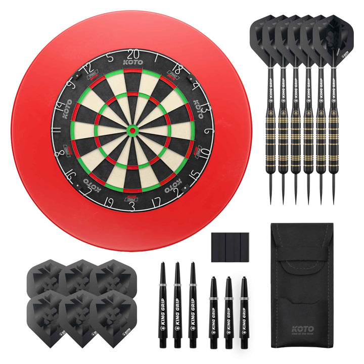 KOTO - King Pro Surround Dartset, 3 Barrels, 2 Sets Flights, 2 Sets Shafts (Short & medium), Dartwal