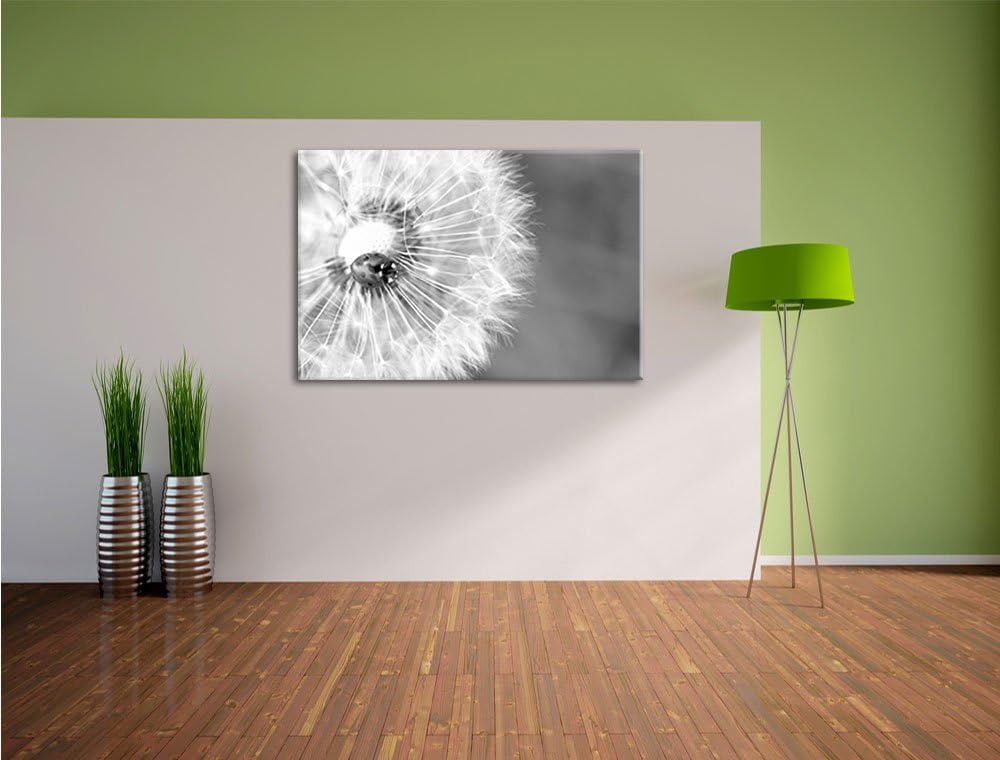 Pixxprint Marienkäfer auf einem Löwenzahn als Leinwandbild/Grösse: 100x70 cm/Wandbild/Kunstdruck/fer