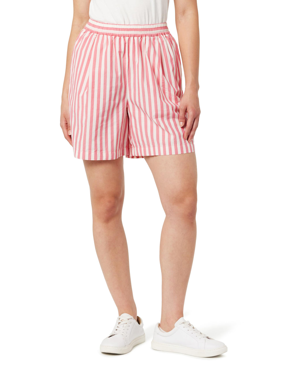 The Drop Damen Shorts Jada Shorts mit Hoher Taille und Lockerem Schnitt XXL Sun Kissed Korallenstrei