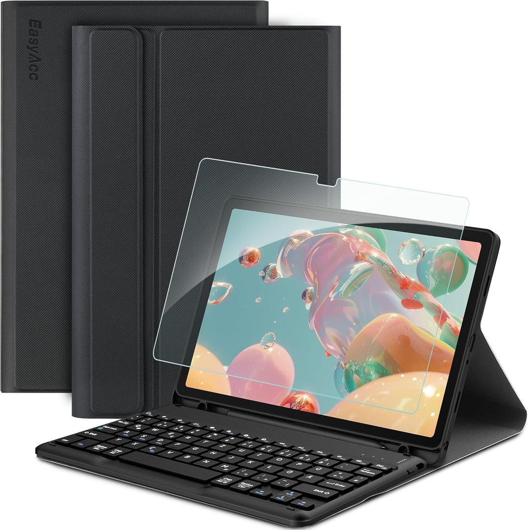 EasyAcc Tastatur Hülle Kompatibel mit Samsung Galaxy Tab А9+ 2023 11 Zoll mit Schutzfolie, [QWERTZ D
