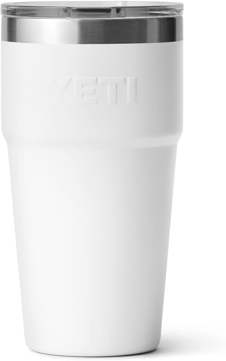 YETI Rambler Stapelbares Pint, vakuumisoliert, Edelstahl mit MagSlider-Deckel, Weiss