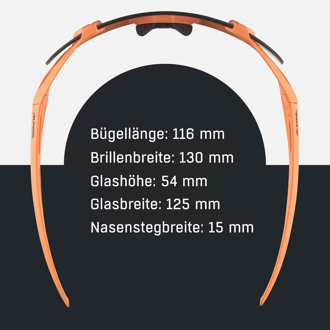 ALPINA Unisex Sport- & Fahrradbrille Sportbrille (1er Pack) Einheitsgrösse peach matt, Einheitsgröss
