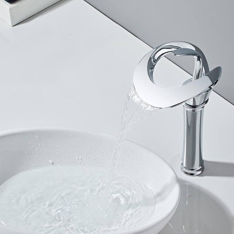 Wasserfall Waschtischarmatur, Wasserhahn Bad Chrom, Kaltes und Heisses waschamatur waschbecken,Wasse