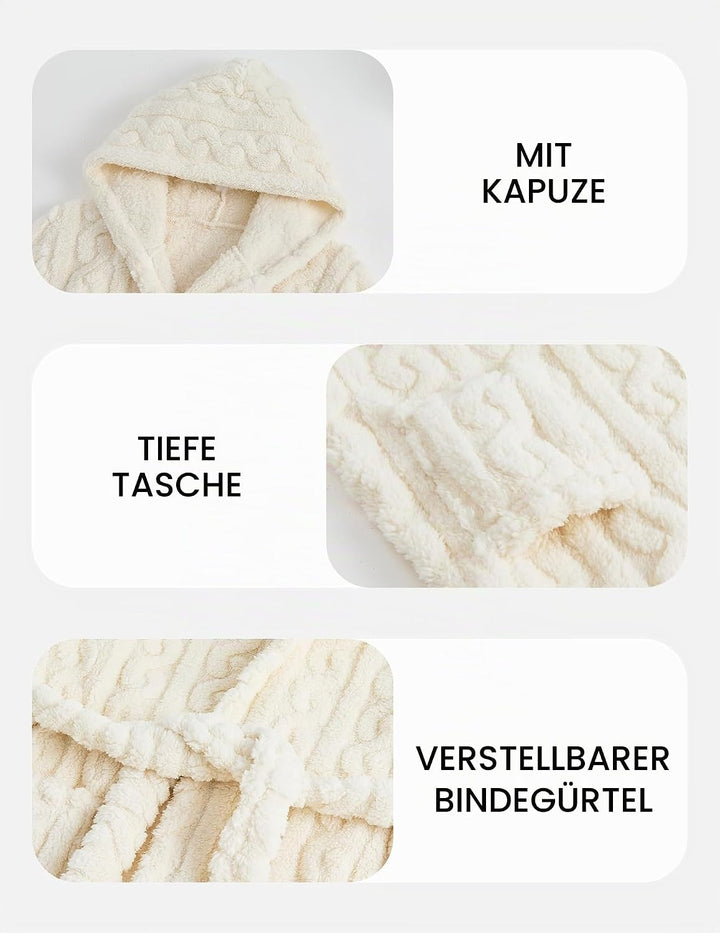 JiAmy Mädchen Bademantel Kapuzen Fleece Warmes Weiches Kinder Badekleid Fuzzy Frottee-Robe 4-14 Jahr