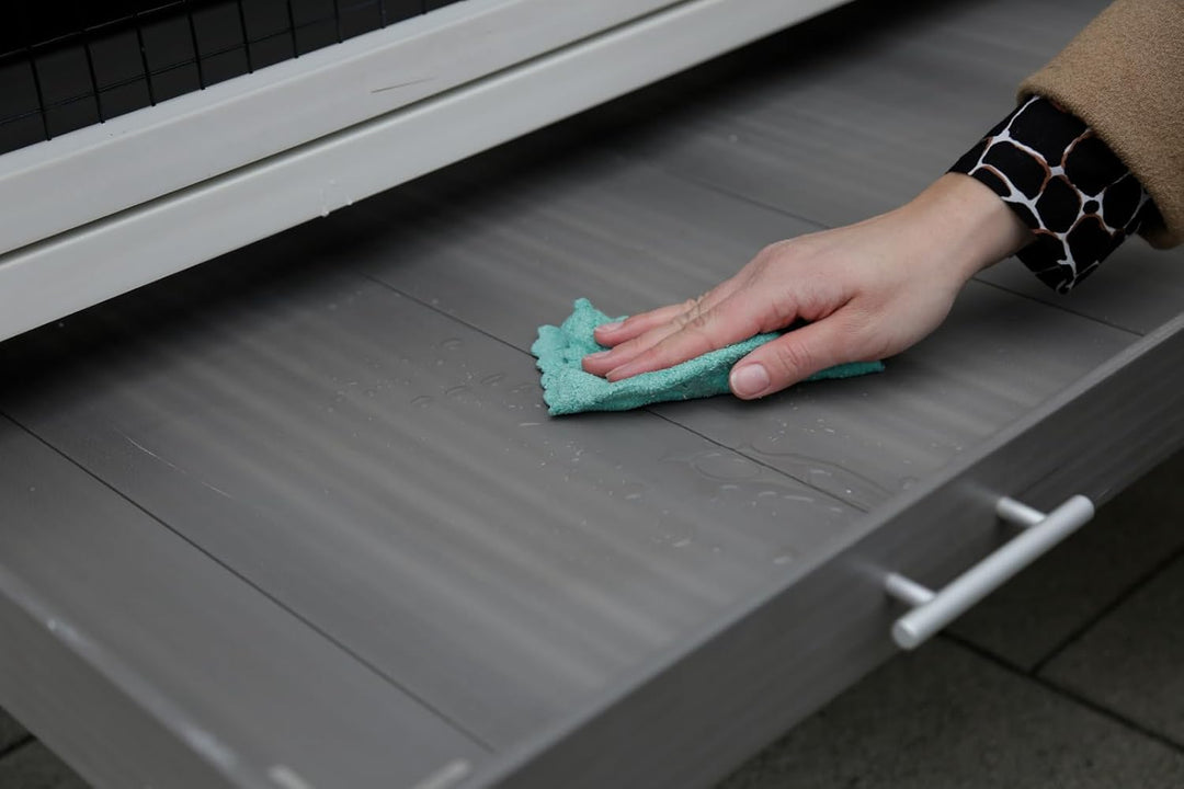 Kerbl 81730 ECO - Kunststoffstall Samy für Nager, Kunststoffwanne, Weiss/Grau, 1 Stück (1er