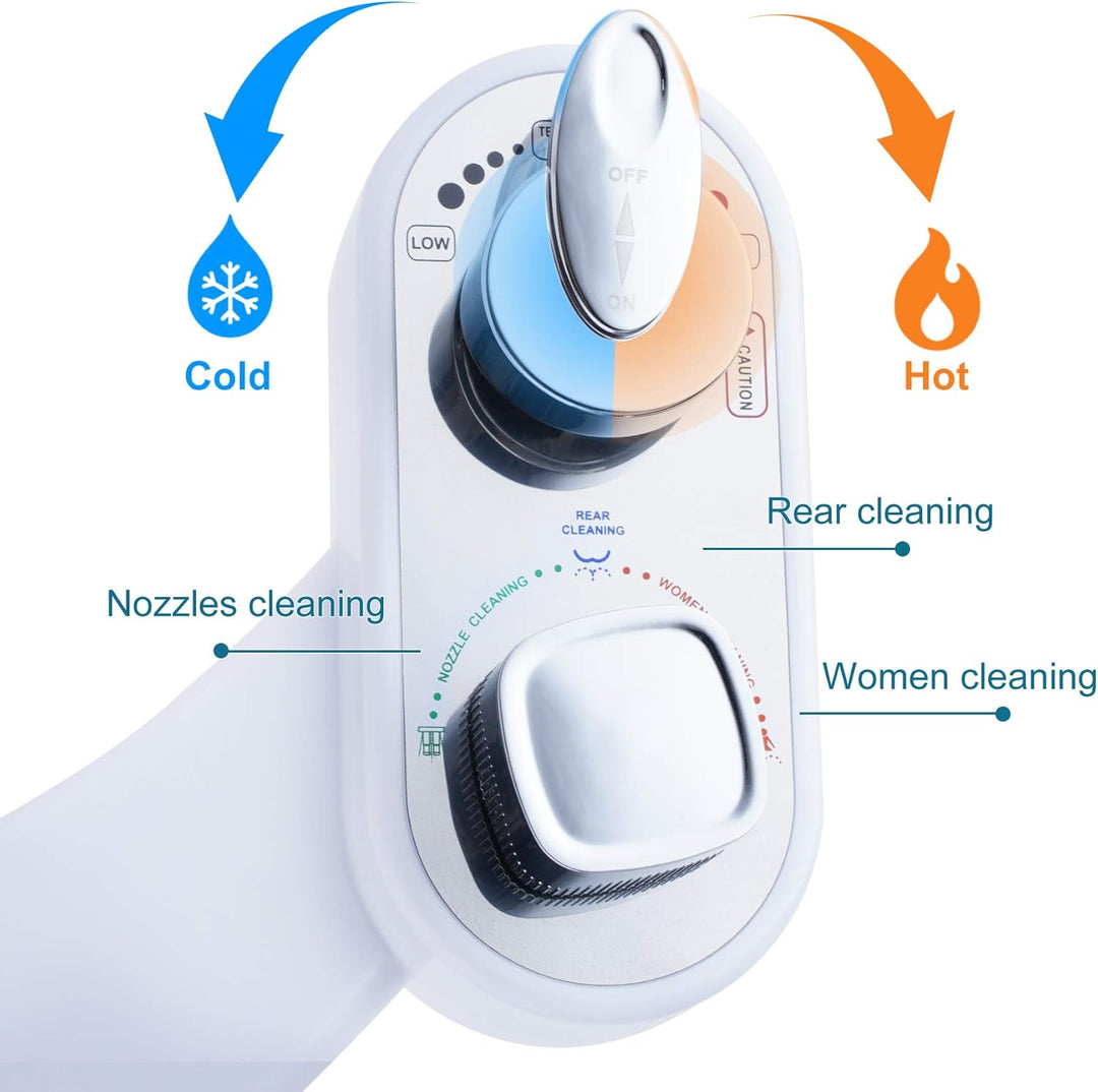 Hibbent WC Bidet, Cold/Heiss Water Bidet Dusch-WC (ohne Strom),Intimreinigung mit Selbstreinigende D
