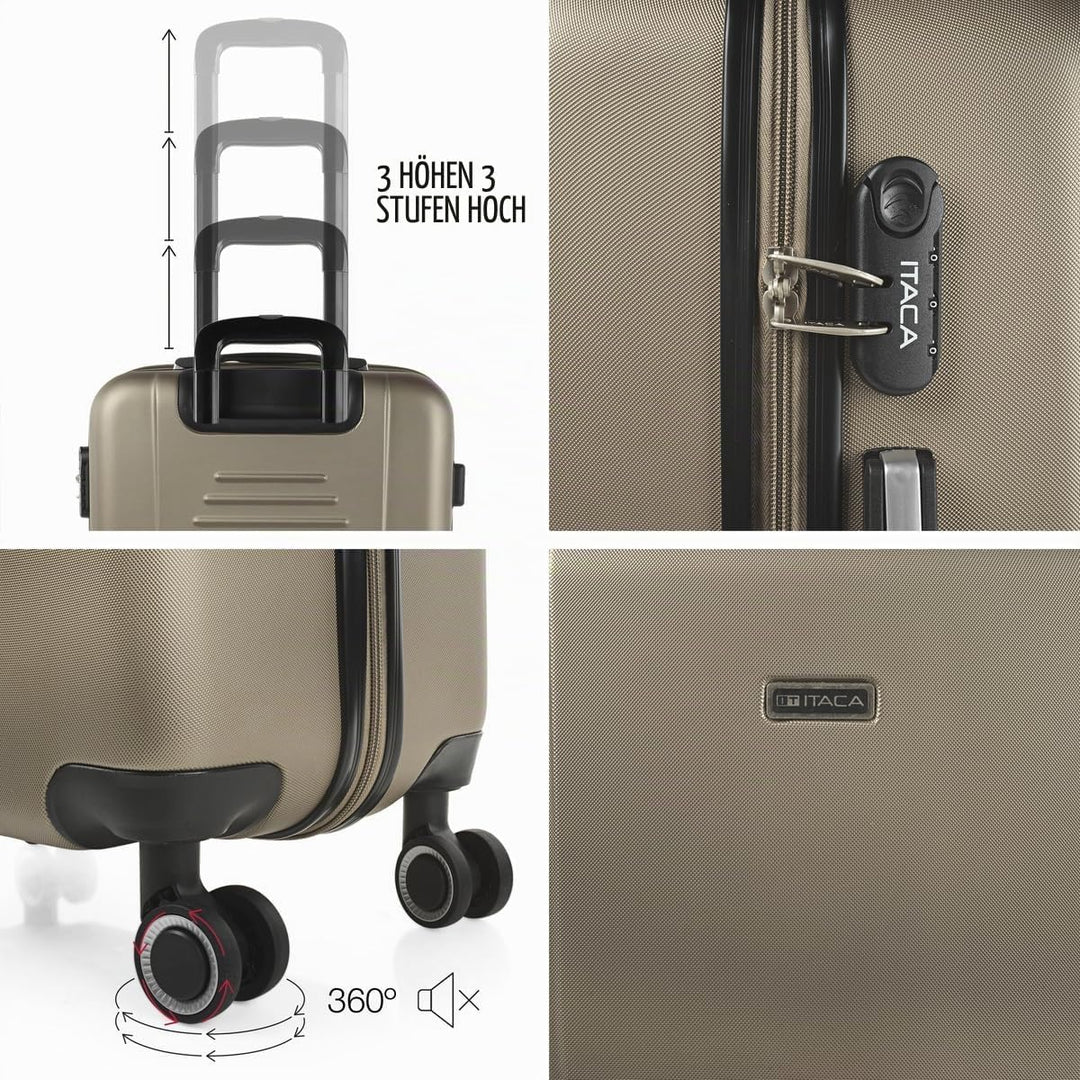ITACA - Trolley handgepäck Cabin Trolley Koffer reisekoffer hartschalenkoffer mit zahlenschloss - Ka