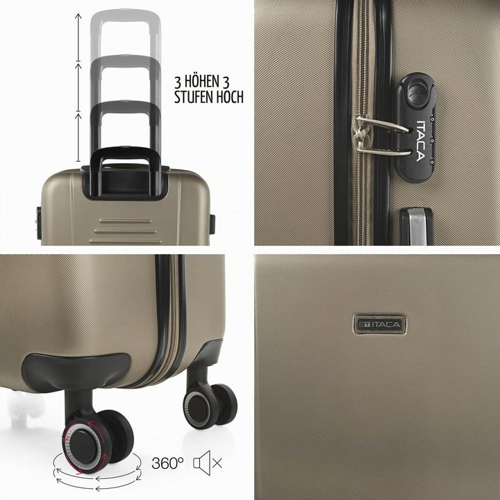 ITACA - Trolley handgepäck Cabin Trolley Koffer reisekoffer hartschalenkoffer mit zahlenschloss - Ka