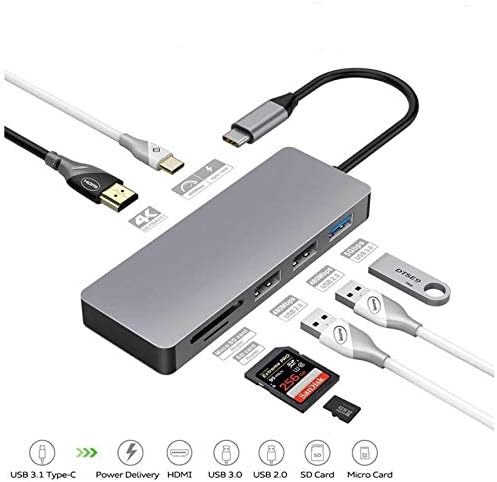 Xlayer USB C Hub MULTIPORT Adapter HDMI SD 4K Docking Station 3.0 Kabel kompatibel für MacBook Pro/A