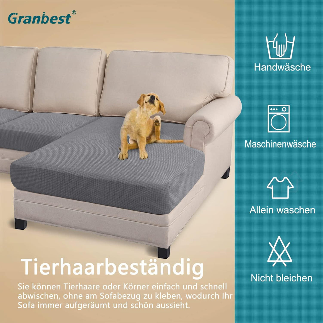 Granbest Premium Wasserabweisend 4 Stück Sektionssofa Sitzkissen Abdeckung Chaise Lounge Sofa Protec