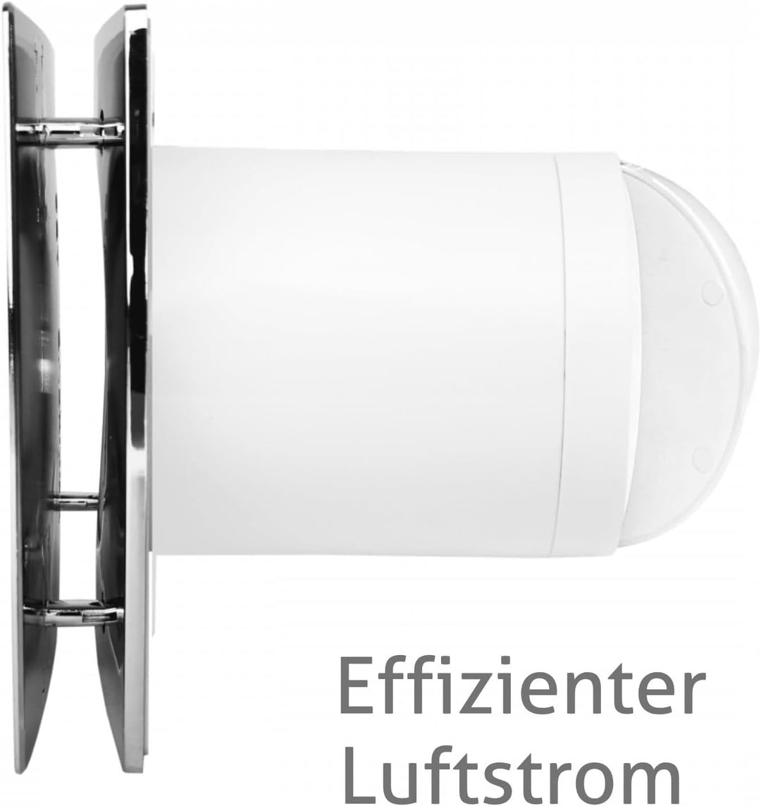 Turbionaire Arte 100 SC Bad Ventilator 100mm Verchromt für die Evakuierung Standard für Bad, Küche,